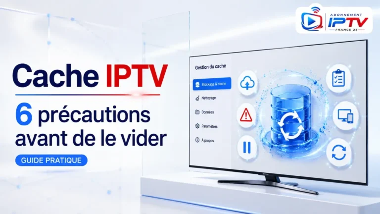 Cache IPTV : écran de télévision avec gestion du cache et 6 précautions avant de le vider