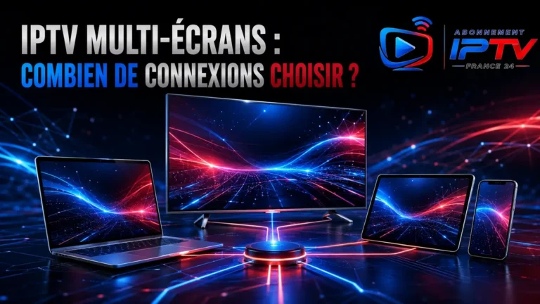 IPTV multi-écrans avec télévision, ordinateur, tablette et smartphone connectés
