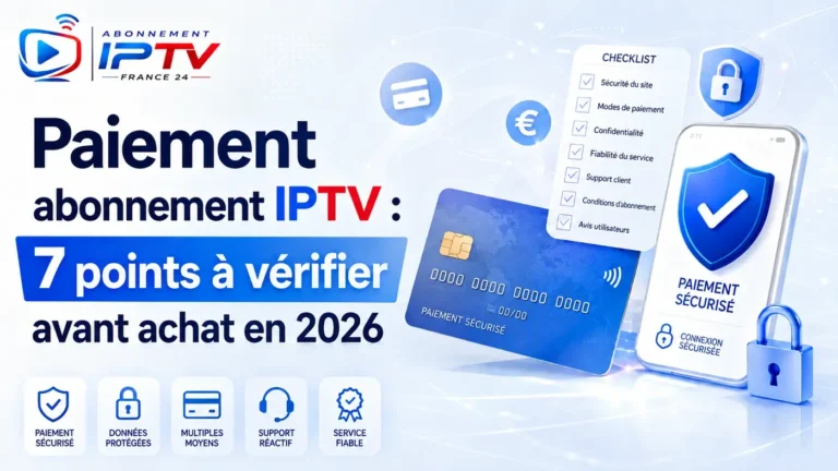 Paiement abonnement IPTV : 7 points à vérifier avant achat en 2026