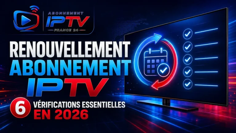 Renouvellement abonnement IPTV avec 6 vérifications essentielles en 2026