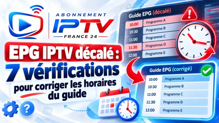 EPG IPTV décalé : 7 vérifications pour corriger les horaires du guide