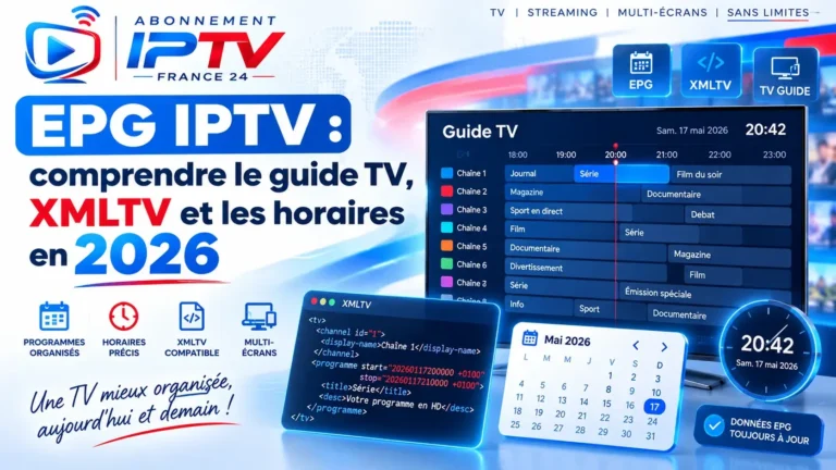 EPG IPTV : guide TV, XMLTV et horaires en 2026