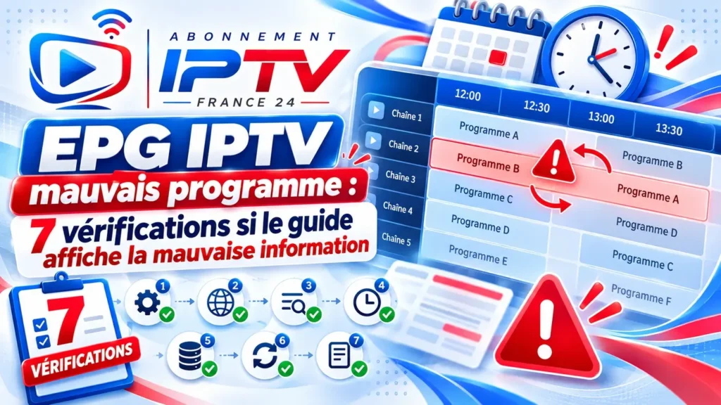 EPG IPTV mauvais programme : 7 vérifications si le guide affiche la mauvaise information