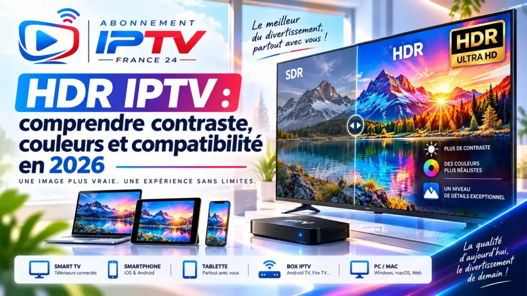 HDR IPTV : contraste, couleurs et compatibilité en 2026