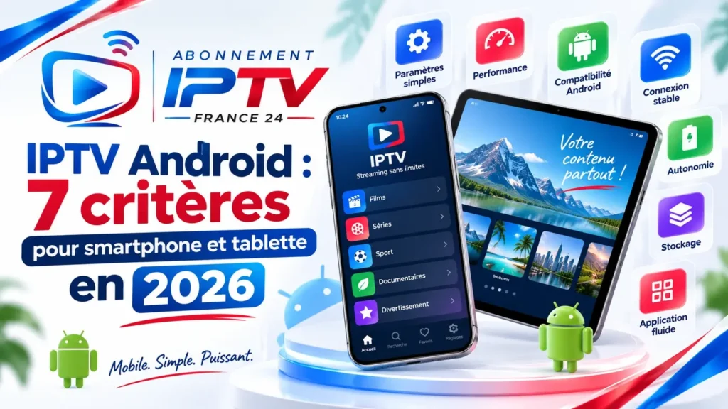 IPTV Android sur smartphone et tablette : 7 critères à vérifier en 2026