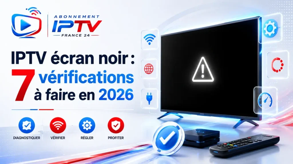 IPTV écran noir : 7 vérifications à faire en 2026