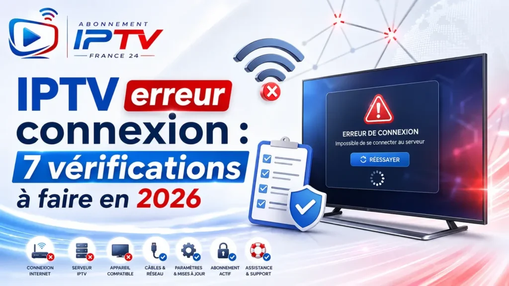 IPTV erreur connexion : 7 vérifications à faire en 2026