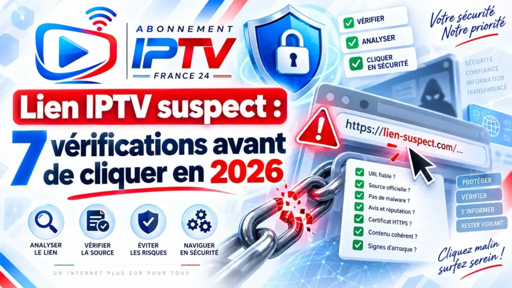 Lien IPTV suspect : 7 vérifications avant de cliquer en 2026