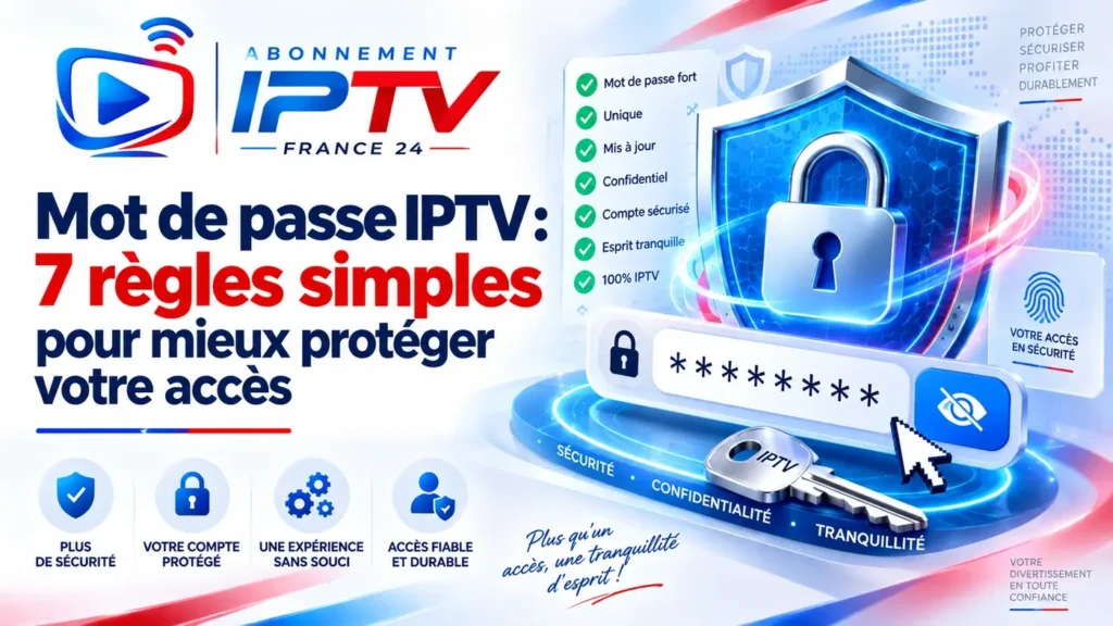Mot de passe IPTV : 7 règles simples pour mieux protéger votre accès