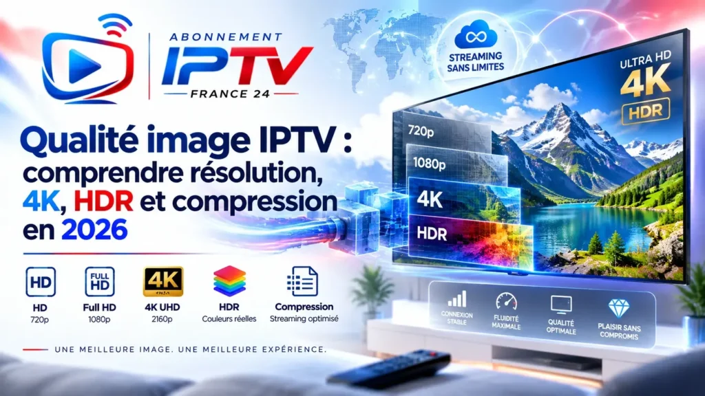 Qualité image IPTV : résolution 4K, HDR et compression en 2026