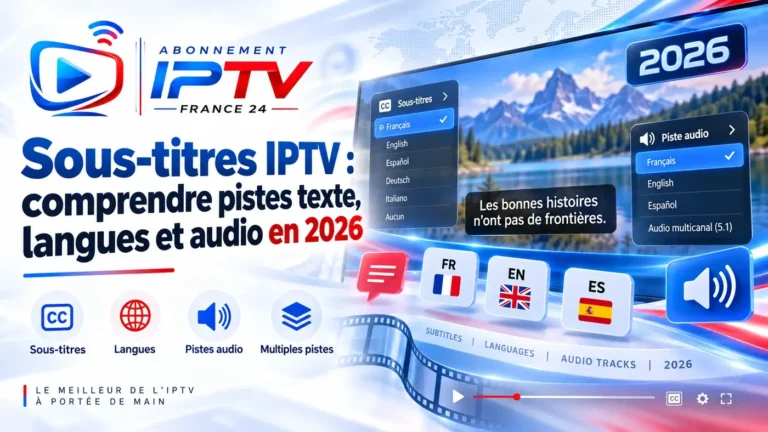 Sous-titres IPTV : pistes texte, langues et audio en 2026