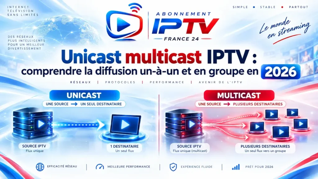 Unicast multicast IPTV : comprendre la diffusion un-à-un et en groupe en 2026