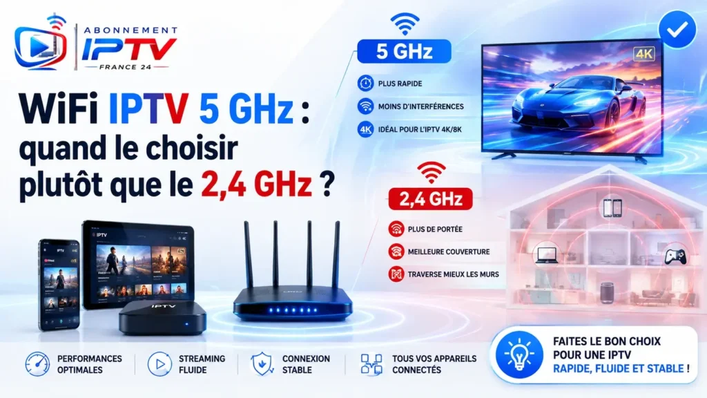 WiFi IPTV 5 GHz : quand le choisir plutôt que le 2,4 GHz