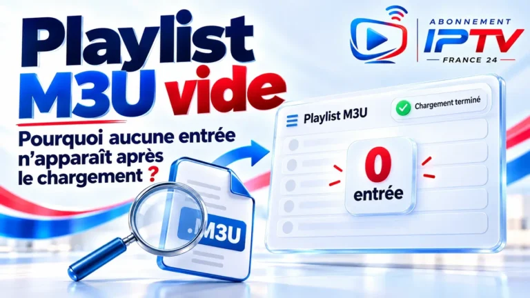 Playlist M3U vide avec zéro entrée après le chargement, fichier M3U et loupe
